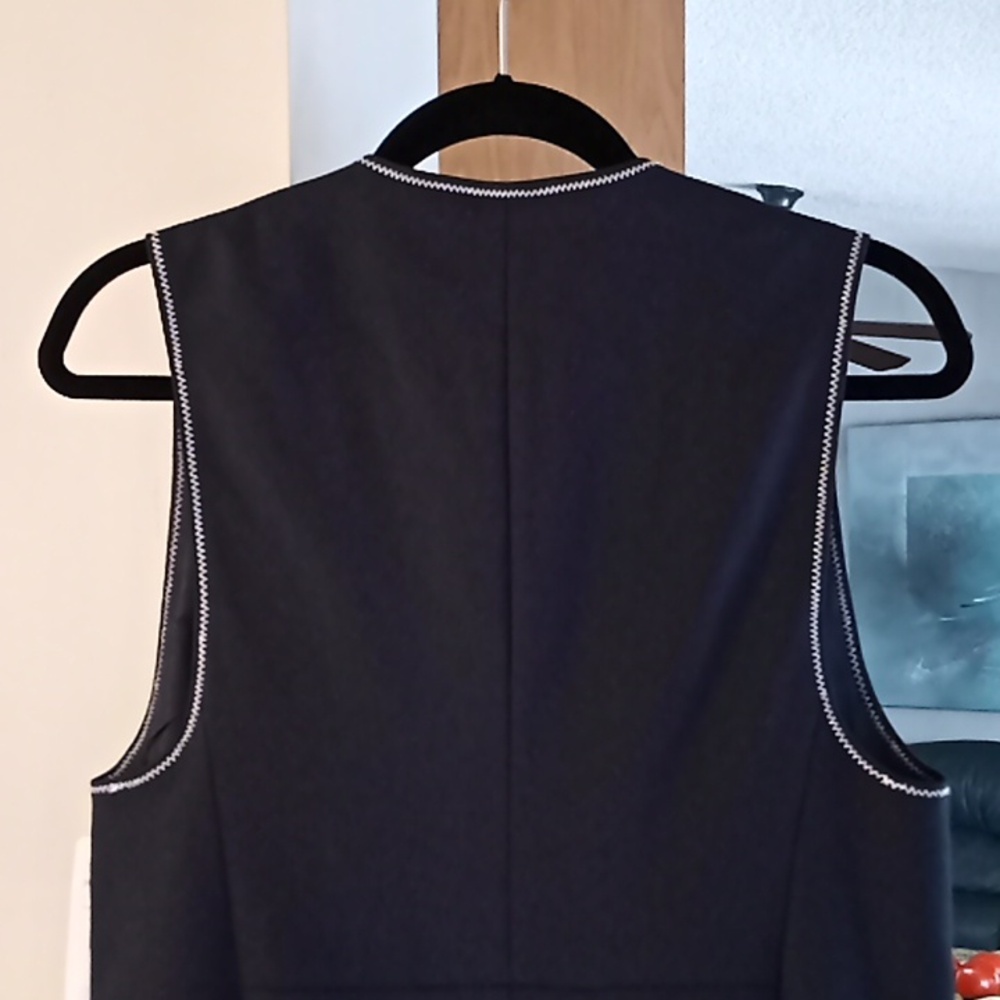 Zara Navy Longline Waistcoat With Silver Clasp Front Fastening. NWT. Beautiful!! - Picture 6 of 15